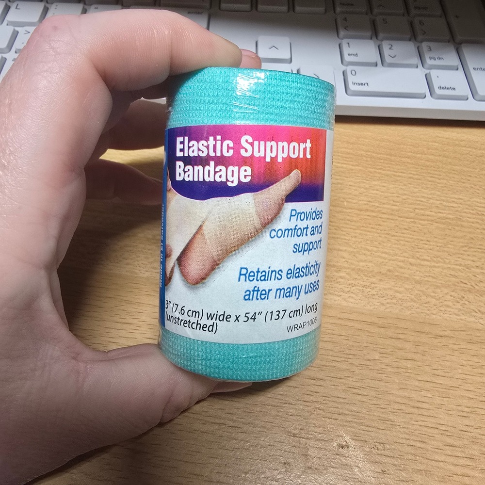 AEC Narrow Fabrics Elastic Support Bandage Teal 3in x 54in WRAP1006 Compression